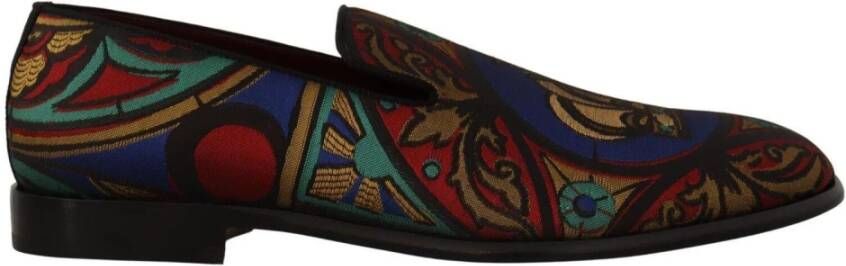 Dolce & Gabbana Exclusieve Multicolor Jacquard Loafers Multicolor Heren
