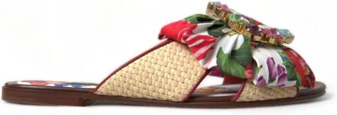 Dolce & Gabbana Exclusieve platte sandalen met bloe print