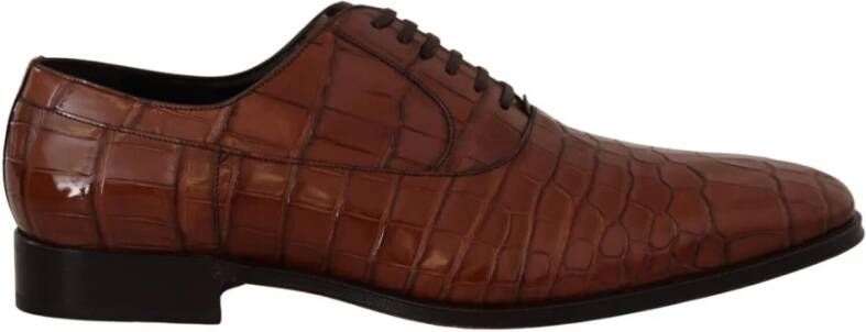 Dolce & Gabbana Exotische Krokodillenleren Schoenen Brown Heren