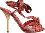 Dolce & Gabbana Exotische Koraal Leren Hoge Hak Sandalen Red Dames - Thumbnail 9