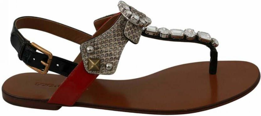 Dolce & Gabbana Sandalen met kristallen versiering Brown Dames