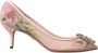 Dolce & Gabbana Elegante Roze Bloemen Kristal Pumps Pink Dames - Thumbnail 1
