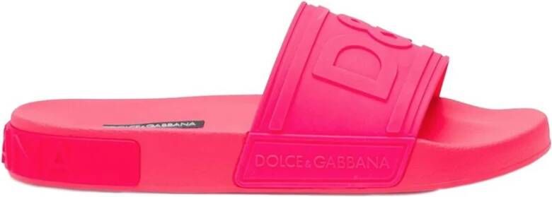 Dolce & Gabbana Fuchsia Rubberen Sandaal Pink Heren