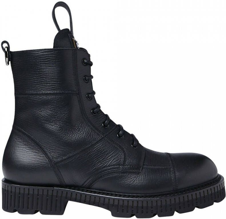 Dolce & Gabbana Boarded Calfskin Boots With Extra-Light Sole