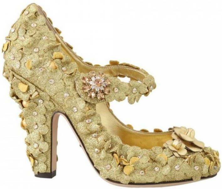 Dolce & Gabbana Floral Crystal Mary Janes Pumps