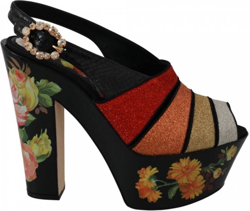 Dolce & Gabbana Multicolor Floral Crystal Platform Sandalen Multicolor Dames - Foto 2
