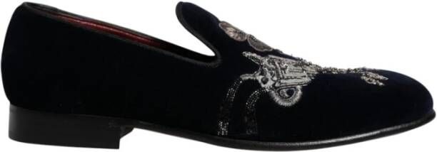 Dolce & Gabbana Fluwelen Bloe Loafers