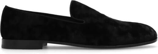 Dolce & Gabbana Fluwelen Loafers Zwart Made in Italy Black Heren