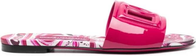 Dolce & Gabbana Platte sandalen van fuchsia roze en wit leer Pink Dames - Foto 3