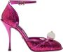 Dolce & Gabbana Glitter Parel Kalfsleren Hoge Hak Sandalen - Thumbnail 3