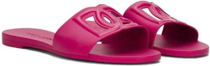 Dolce & Gabbana Fuchsia Rubber Slip-On Sandaal Pink Dames