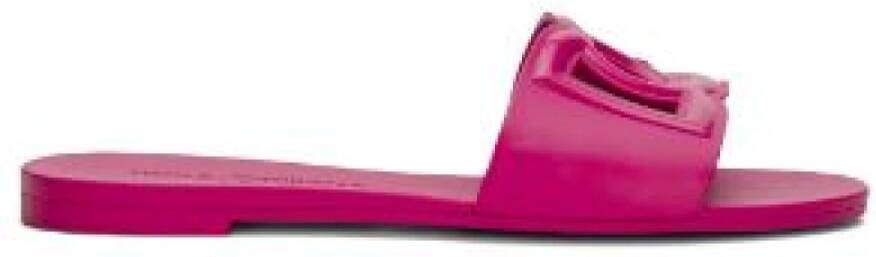 Dolce&Gabbana Sandalen Rubber Beachwear Slides with DG Logo Sandal in roze