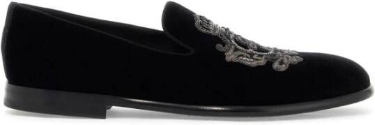 Dolce & Gabbana Geborduurde Fluwelen Loafers
