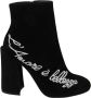 Dolce & Gabbana Zwarte Suède L'Amore E'Bellezza Laarzen Black Dames - Thumbnail 2