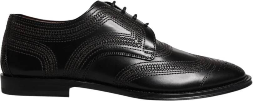 Dolce & Gabbana Geborduurde leren derby veterschoenen