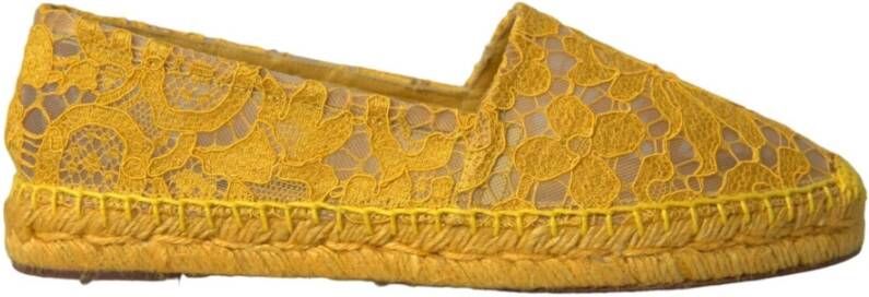 Dolce & Gabbana Gele Kant Espadrille Loafers Schoenen Yellow Dames