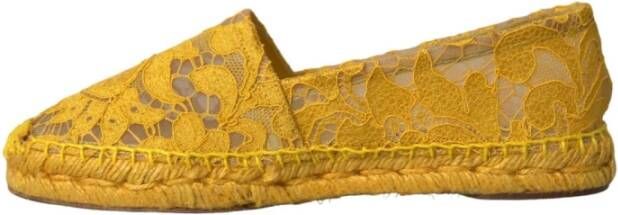Dolce & Gabbana Gele Kant Espadrille Loafers Platte Schoenen Yellow Dames - Foto 2