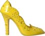 Dolce & Gabbana Gele Bloemen Kristallen Cinderella Hakken Yellow Dames - Thumbnail 1