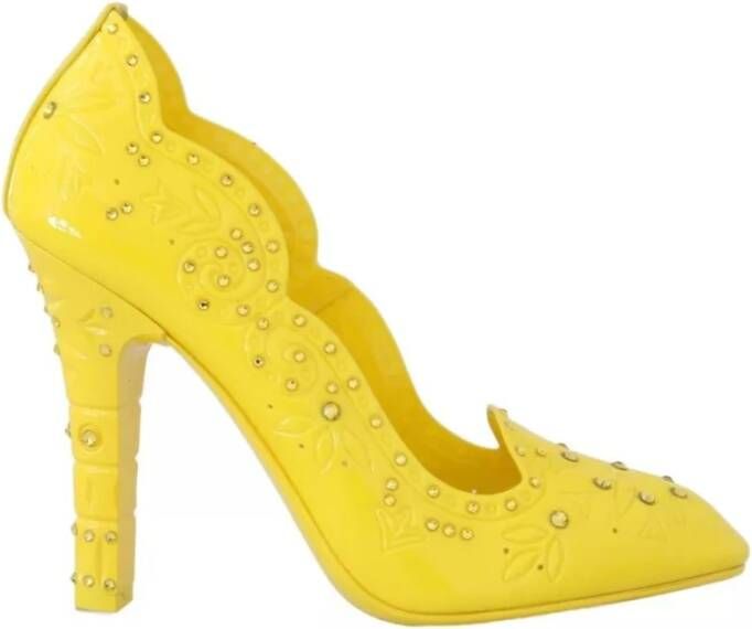 Dolce & Gabbana Gele Kristal Versierde PVC Pumps