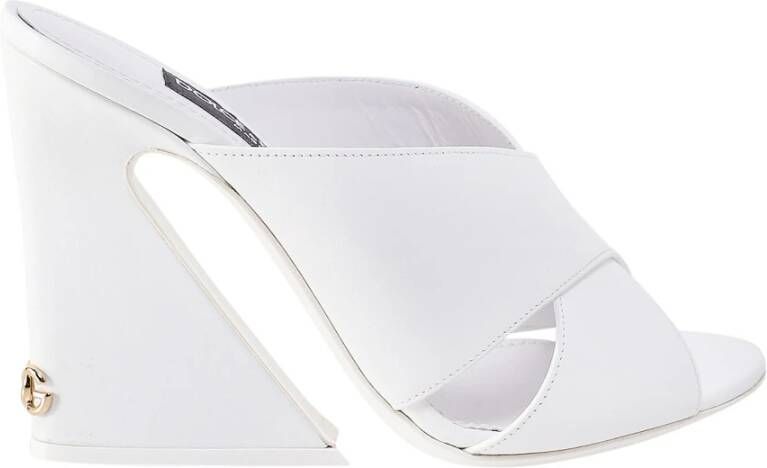 Dolce & Gabbana Geometrische Blokhak Sandalen White Dames