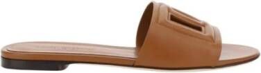 Dolce & Gabbana Calfskin slides with DG Millennials logo Bruin Dames