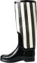 Dolce & Gabbana Gestreepte Rubberen Kniehoge Laarzen Black Dames - Thumbnail 1