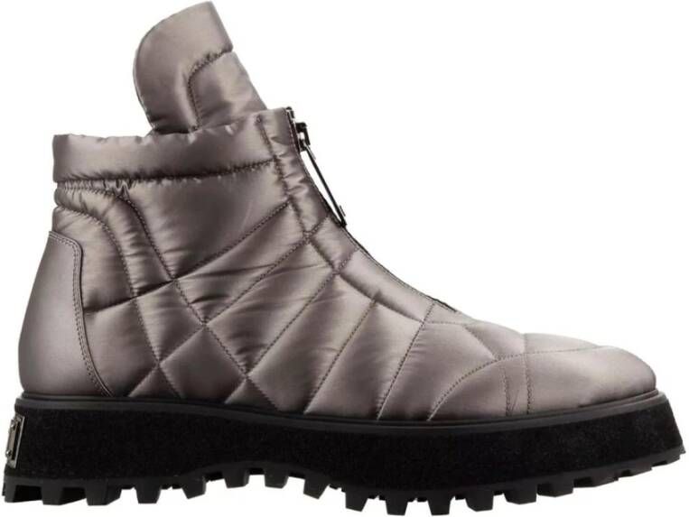 Dolce & Gabbana Gewatteerde Nylon Enkellaarzen met Rubberen Zool