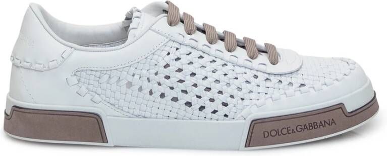 Dolce & Gabbana Geweven leren sneakers met merkzool
