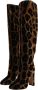Dolce & Gabbana Bruine Giraffe Fluweel Leren Kniehoge Laarzen Brown Dames - Thumbnail 8