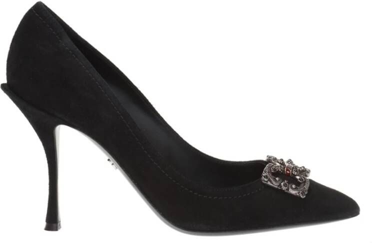 Dolce & Gabbana Glamoureuze Logo Appliqué Stiletto Pumps Black Dames