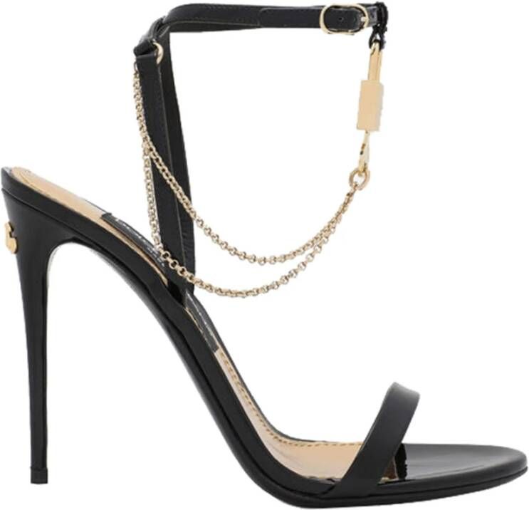 Dolce & Gabbana Glanzende Sandaal Black Dames