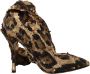 Dolce & Gabbana Gold Leopard Sequins Heels Boots Shoes Bruin Dames - Thumbnail 1