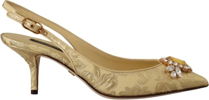 Dolce & Gabbana Gouden Kristal Slingback Hakken Multicolor Dames
