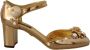Dolce & Gabbana Gouden Leren Studs Kristal Enkelband Schoenen Yellow Dames - Thumbnail 1