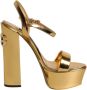 Dolce & Gabbana Gouden Leren Plateau Sandalen - Thumbnail 1