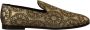 Dolce & Gabbana Gouden Jacquard Flats Heren Instappers Schoenen Yellow Heren - Thumbnail 1