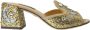 Dolce & Gabbana Gouden Pailletten Leren Hakken Sandalen Yellow Dames - Thumbnail 7