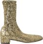 Dolce & Gabbana Gouden Pailletten Mid-Calf Laarzen Yellow Dames - Thumbnail 15