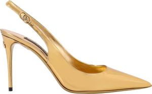 Dolce & Gabbana Gouden Patentleren Slingbacks met Verstelbare Band Geel Dames