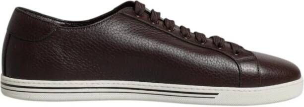 Dolce & Gabbana Goudkleurig Logo Leren Sneakers