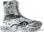 Dolce & Gabbana Luxe Graffiti Print Mid Top Sneakers White - Thumbnail 1