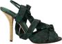 Dolce & Gabbana Python Strappy Sandals Heels Groen Beige Green Dames - Thumbnail 1