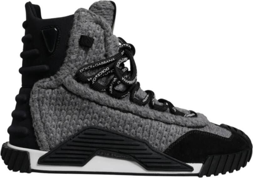 Dolce & Gabbana Grijs Zwart NS1 High Top Sneakers