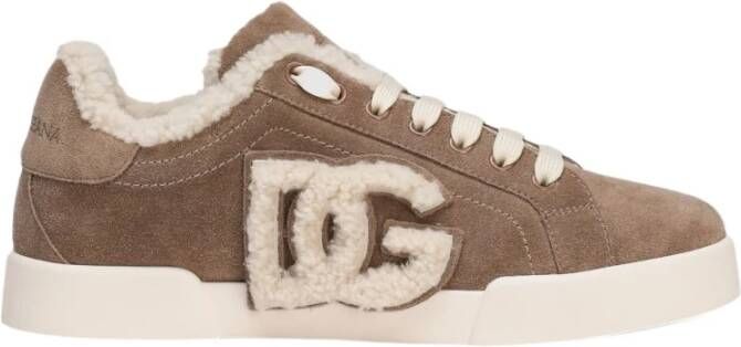 Dolce & Gabbana Grijze en witte sneakers Aw25
