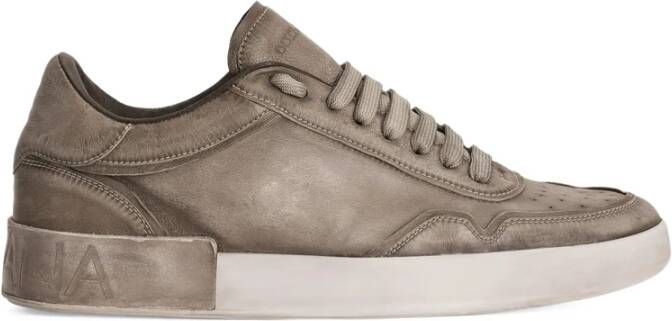 Dolce & Gabbana Grijze Leren Sneaker met Geperforeerde Details - Foto 2
