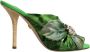 Dolce & Gabbana Groene Bladprint Hoge Hak Sandalen Green Dames - Thumbnail 1