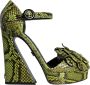 Dolce & Gabbana Gele exotische leren enkelband hakken sandalen schoenen Multicolor Dames - Thumbnail 1
