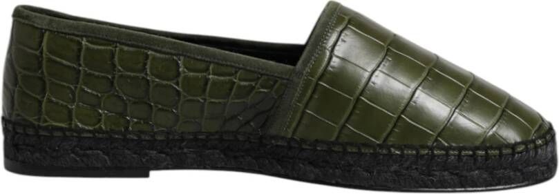 Dolce & Gabbana Groene exotische leren espadrilles instappers
