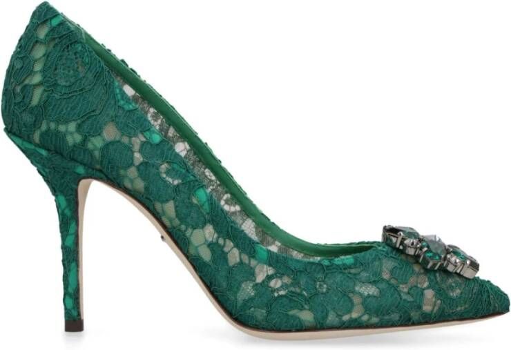 Dolce & Gabbana Hak Décolleté van Kant Mesh Green Dames
