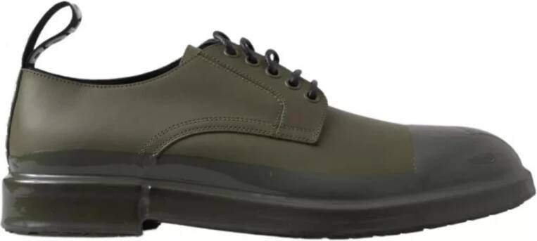 Dolce & Gabbana Groene Leren Jurkschoenen met Logo Green Heren